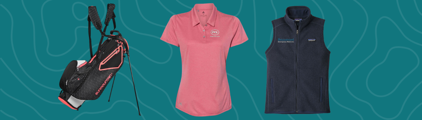 Hootsuite and MiiR golf travel bags and gear organizers on a teal background, practical storage picks for Best golf gifts.