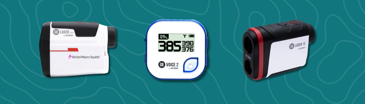 Light blue golf polo shirt, black zip vest, and green field jacket displayed on a teal background with contour pattern.