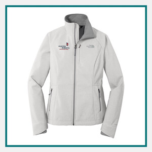 Light gray The North Face full-zip jacket with a stand collar, side pockets, and Hunter Roberts logo on the left chest.