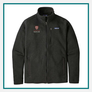 Patagonia Men's Better Sweater Fleece Jacket in black with an embroidered Stanford Health Care logo on the chest.