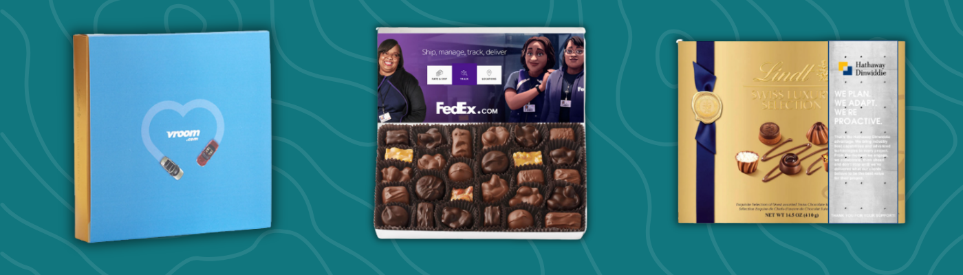 Assorted chocolate gift boxes including See&rsquo;s Candies nuts and chews and Lindt Swiss luxury chocolate boxes displayed on a teal background.