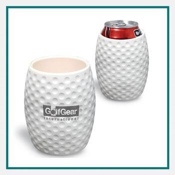  Insta Cold golf ball can holder shaped like a dimpled golf ball with a can inserted, shown on a plain background.