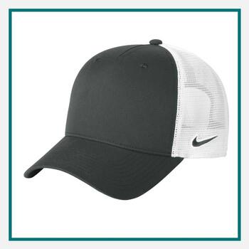 Man wearing the Nike Golf Snapback Mesh Trucker Cap with structured front panels and breathable mesh back.