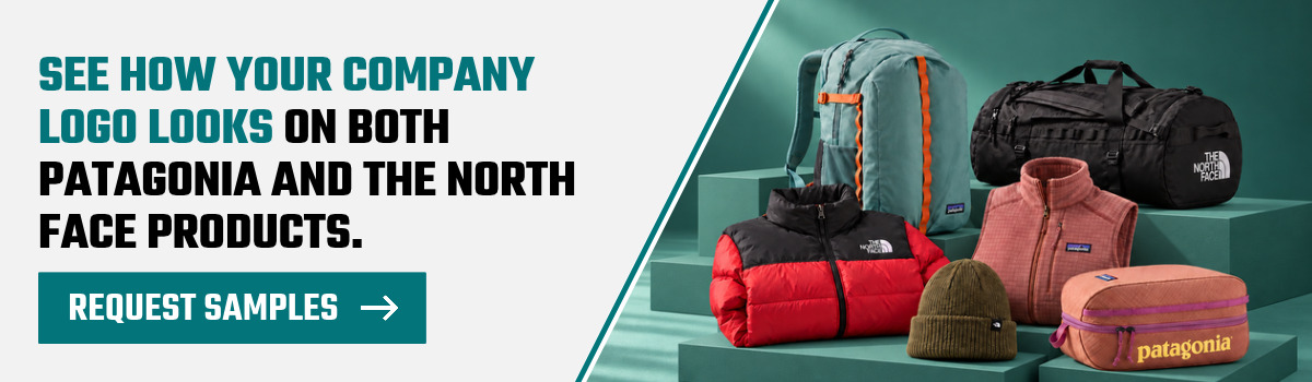 Request blank or finished (speculative) samples of custom Patagonia and The North Face products co-branded with your company logo