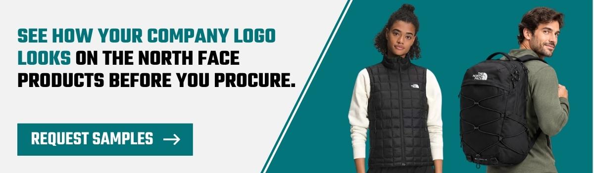 Request blank or finished (speculative) samples of custom The North Face products co-branded with your company logo