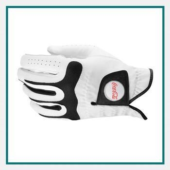 White Wilson Staff Grip Soft glove laid flat to show its textured palm surface and embroidered Wilson Staff logo on the cuff.