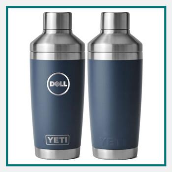 YETI 20 oz blue cocktail shaker with lid, displayed vertically on a plain background.
