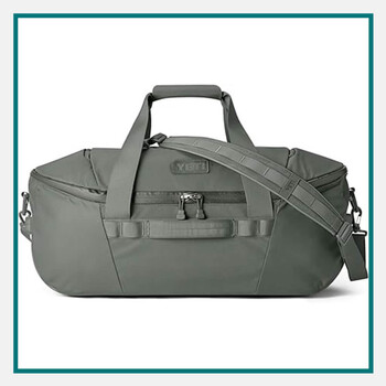 YETI 60 L Crossroads olive green duffel bag with zippered main compartment, dual carry handles, and adjustable shoulder strap, work anniversary gifts.