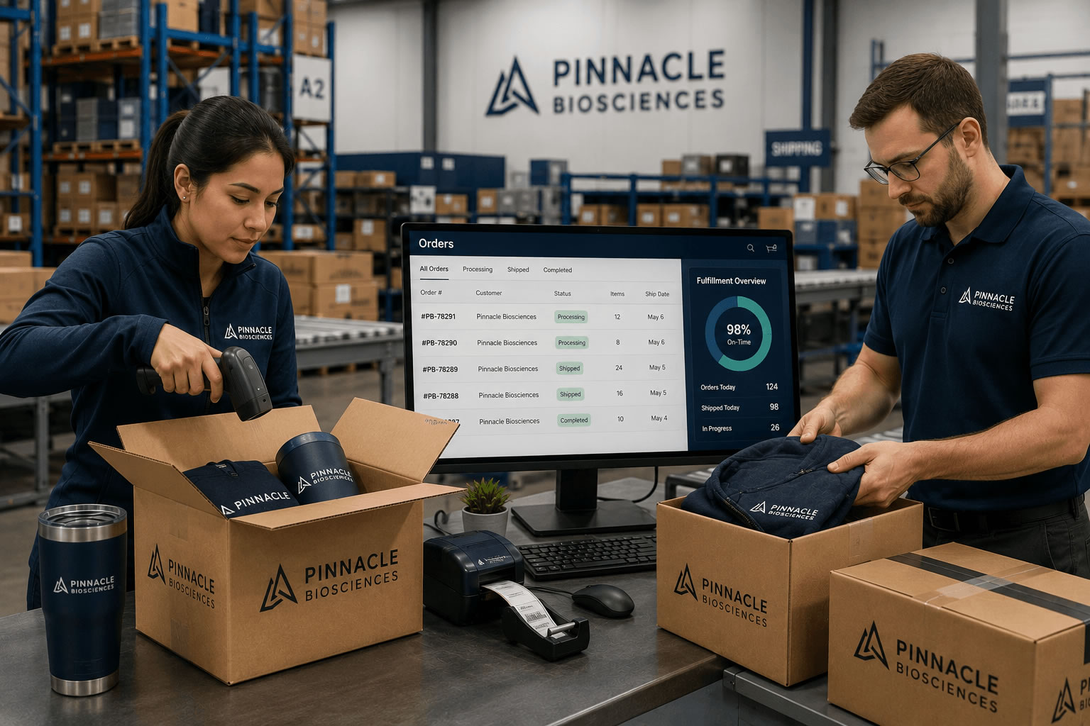 Enterprise Merchandise Operations — Warehouse team packing orders